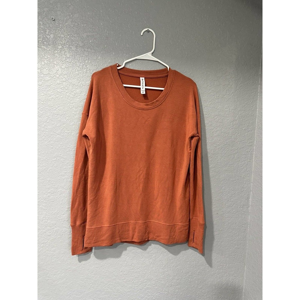 Athleta Coastal Luxe Sweatshirt Size MT Orange Modal